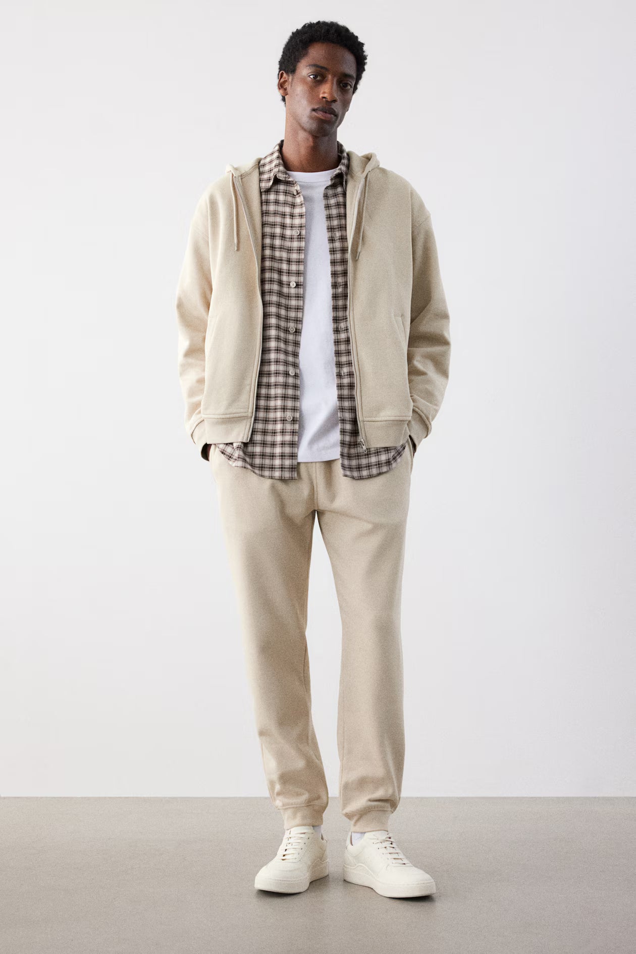 Men's Beige Regular Fit Sweatpants