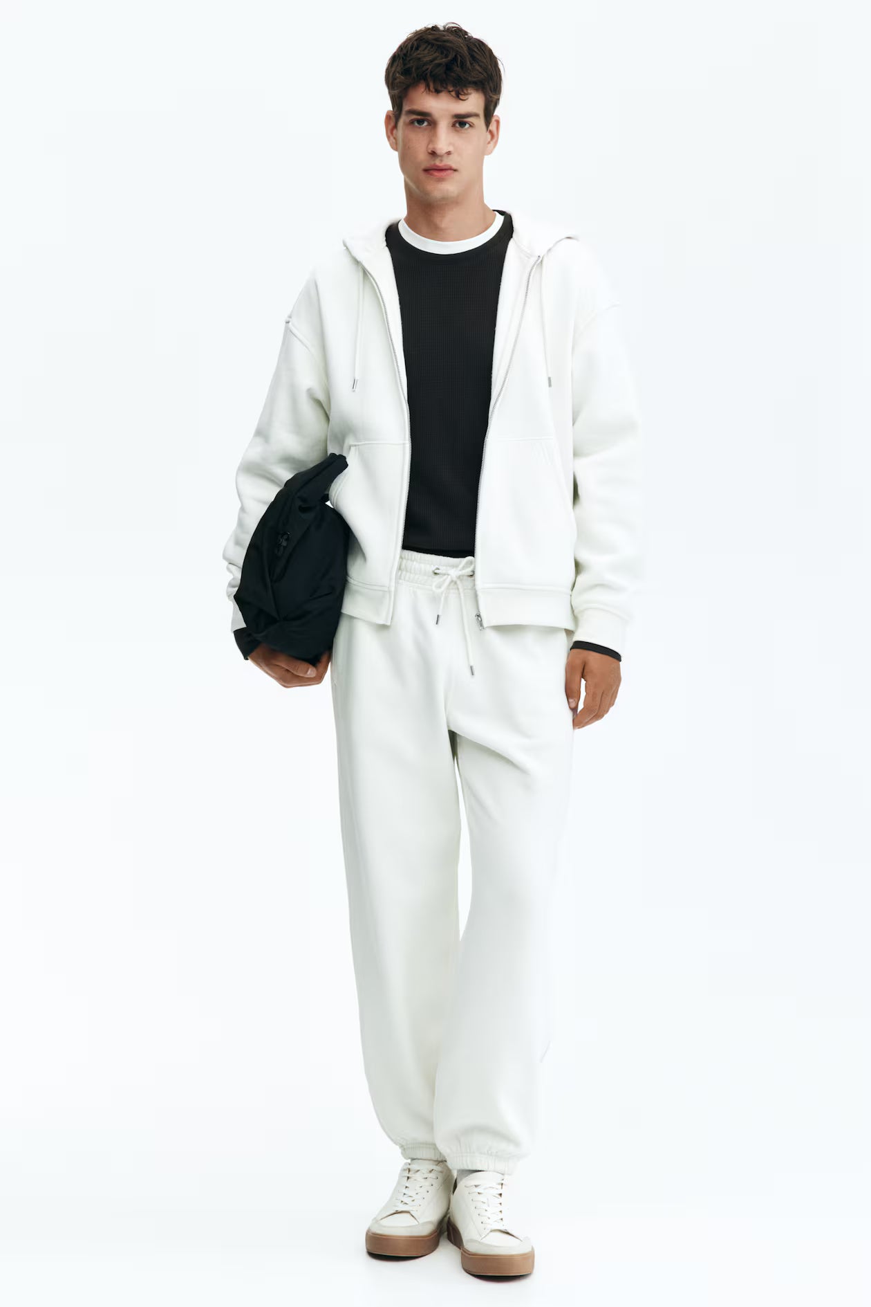 Men's White Regular Fit Sweatpants