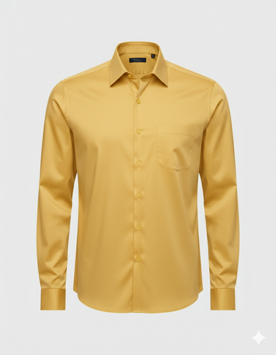 Men’s Lemon Yellow  Regular Fit Shirt