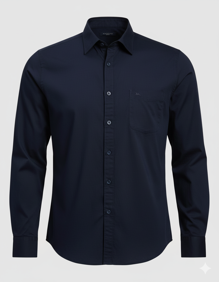 Men’s Navy Blue Regular Fit Shirt