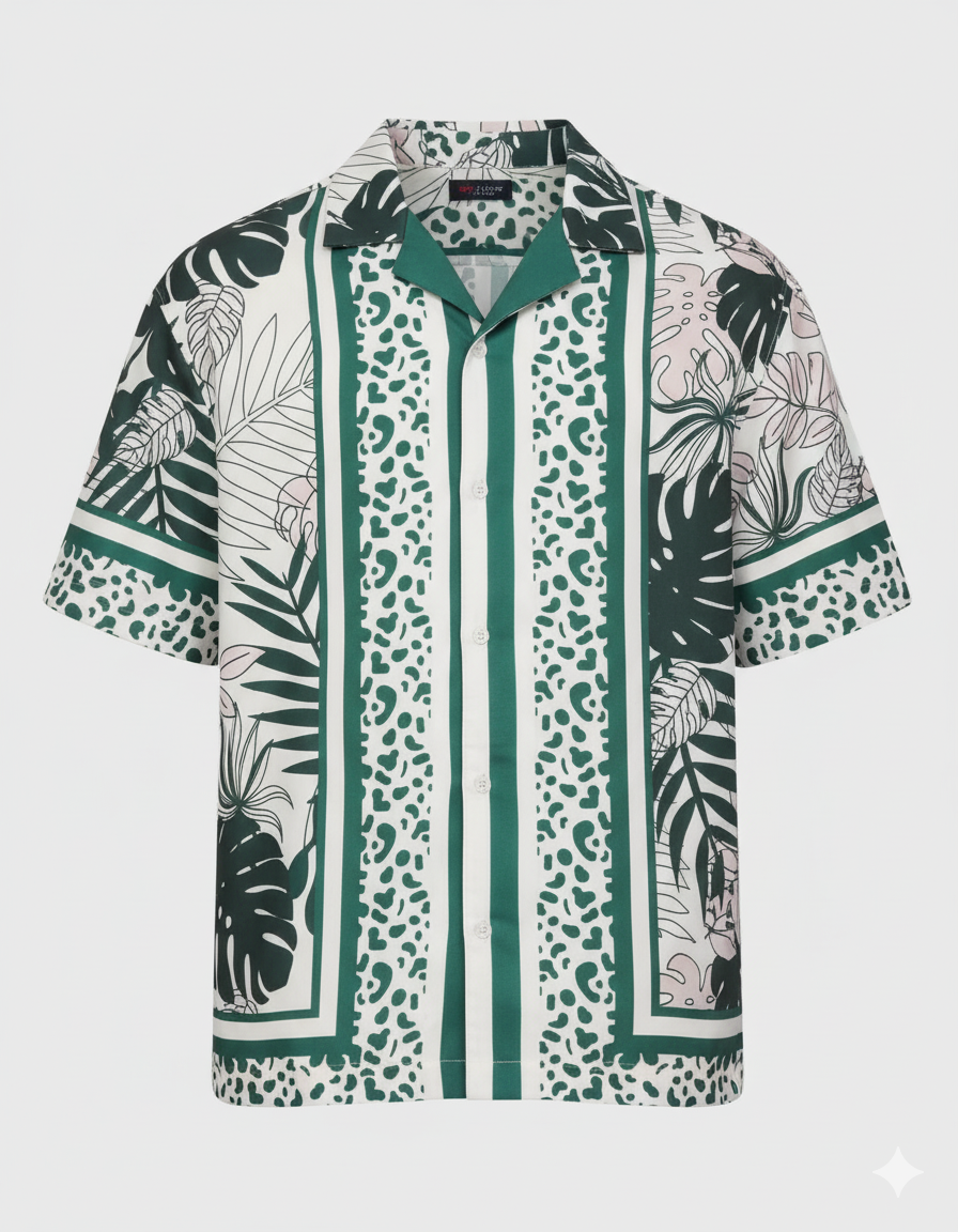 Men’s Oversized  Cuban Collar Shirt