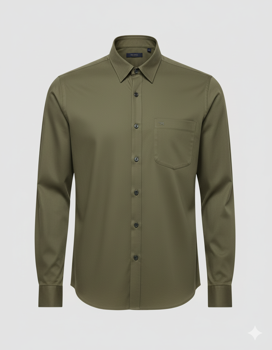 Men’s olive Green Regular Fit Shirt