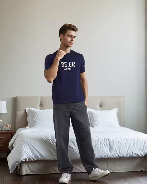 Men’s Grey Baggy Fit Jeans
