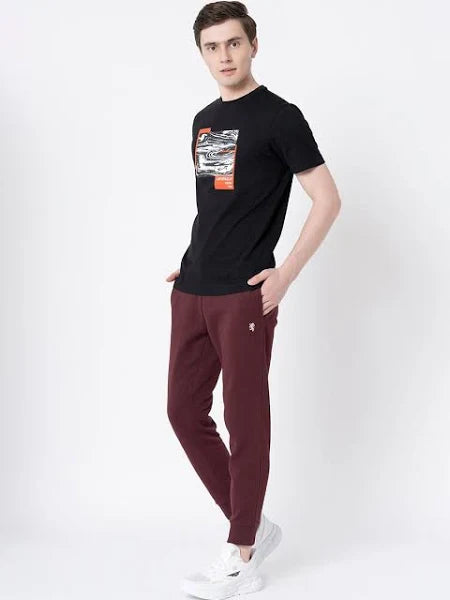 Men's Maroon Regular Fit Sweatpants